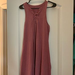Pink tie tank dress